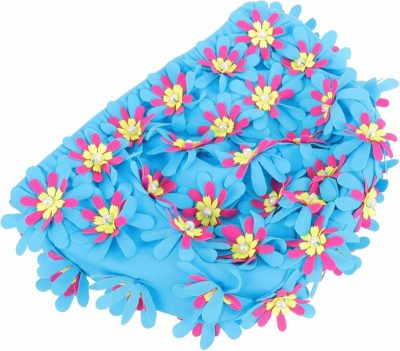 Cuffie da nuoto  |  Cappelli da bagno fatti a mano a forma di fiore per bambini, cuffie da nuoto per piscina, cappelli da nuoto per trecce e dreadlocks, cuffie da nuoto per ragazze, cuffie da nuoto in tessuto vintage, spa Miss. Cuffie da nuoto Come mostrato