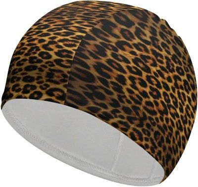 Cuffie da nuoto  |  Cappello da Nuoto Unisex con Stampa di Leopardo Divertente – Cappello per Nuoto per Capelli Lunghi – Decorazione per Uomini e Adulti Cuffie da nuoto Cuffie da nuoto