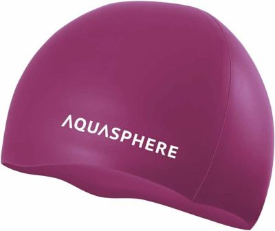 Cuffie da nuoto  |  Cuffia da Nuoto Unisex Adulto Aqua Sphere in Silicone Pieno, Confortevole, Durevole, Resistente al Cloro, Protezione UV, Approvata FINA – Rosa Scuro e Bianco Cuffie da nuoto Cuffie da nuoto