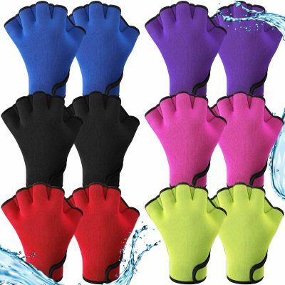 Guanti acquatici  |  6 Paia di Guanti da Nuoto Acquatici con Dita Webbed – Guanti da Nuoto per Allenamento e Fitness – Guanti Resistenti all’Acqua in Nylon per Nuoto, Immersioni e Esercizi Acquatici Guanti acquatici giallo, viola, rosso, nero, rosso rosa, blu