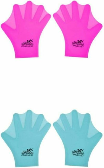 Guanti acquatici  |  Guanti da Nuoto per Bambini con Dita a Rete, 2 Paia, Paddles in Silicone per Nuoto – Aumenta la Resistenza della Mano del 5%, Morbidi e Confortevoli per Immersioni o Nuoto – Rosa+Blu Guanti acquatici Guanti acquatici