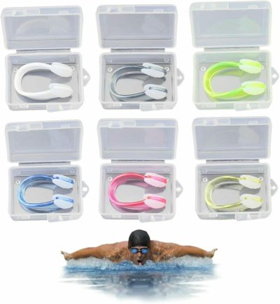 Pinze per il naso  |  6 Pezzi Clip Nasali in Silicone per Nuoto, Tappi Nasali per Adulti e Bambini, Clip Nasali Impermeabili per Nuoto e Immersioni (Confezionati Singolarmente) USA Pinze per il naso Pinze per il naso