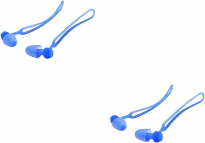 Tappi per le orecchie  |  2 Paia di Tappi per Le Orecchie in Silicone Tappi per Orecchie Subacquei Tappi per Orecchie con Corda Tappi per Orecchie Impermeabili Tappi per Orecchie da Nuoto Tappi per le orecchie Blu x 2 pezzi