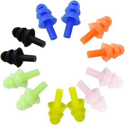 Tappi per le orecchie  |  6 paia di tappi per le orecchie in silicone riutilizzabili, morbidi e flessibili, ideali per nuotare, studiare, protezione dell’udito, concerti, aerei, tiro, ecc. Tappi per le orecchie Nero, Blu, Arancione, Rosa, Giallo, Verde chiaro