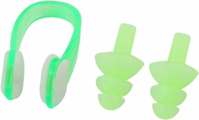 Tappi per le orecchie  |  Set di tappi per le orecchie in silicone verde con clip di plastica per nuoto (Id: D1B D5F A21 F0B 1Dd, Piccolo) Tappi per le orecchie Colori multipli