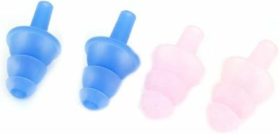 Tappi per le orecchie  |  Tappi per le orecchie a forma di albero in silicone con custodia trasparente, 2 paia, rosa e blu (Id: 4Ce Ecd 040 09A 650, piccolo) Tappi per le orecchie Colori multipli