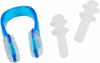 Tappi per le orecchie  |  Tappi per le orecchie in silicone per nuoto + Set di clip di plastica trasparente blu (Id: 382 D8 6Fa 467 88D, Piccolo, 382D86Fa467388Da982F7D96Ba76D) Tappi per le orecchie Tappi per le orecchie