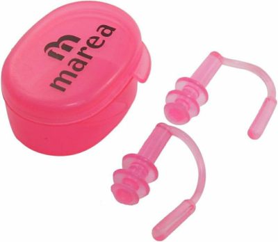 Tappi per le orecchie  |  Tappi per le orecchie in silicone rosa + custodia in plastica per nuoto Tappi per le orecchie Colori multipli