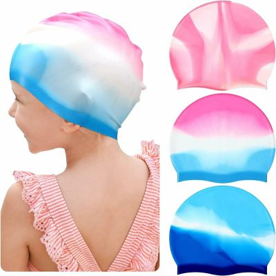 Cuffie da nuoto  |  3 Pezzi di Cappelli da Nuoto per Bambini in Silicone per Capelli Lunghi – Cappello da Nuoto per Ragazze, Ragazzi e Adolescenti con Capelli Ricci Lunghi, Treccine e Dreadlocks – Cappello da Nuoto Impermeabile di Grandi Dimensioni Cuffie da nuoto Colori misti